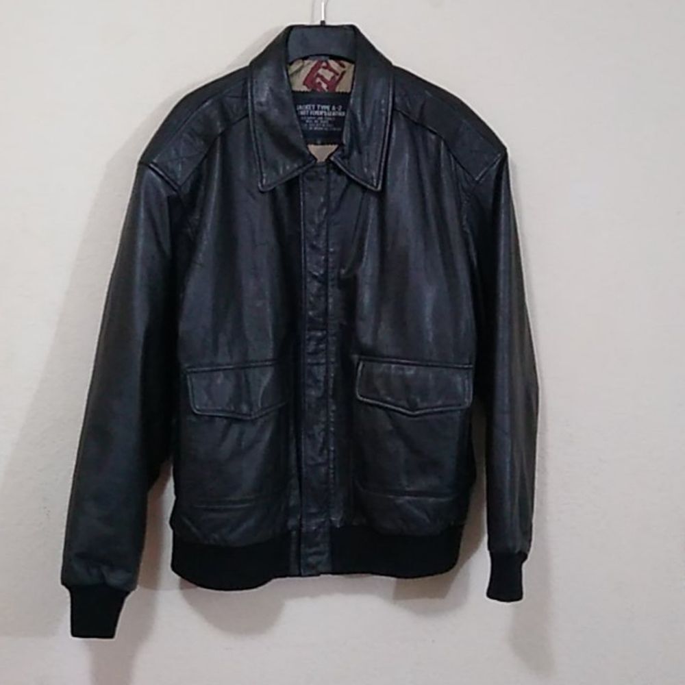 🇺🇸 U.S. Army Air Force Jacket Type A-2 Flyer's Leather - Black - XL
